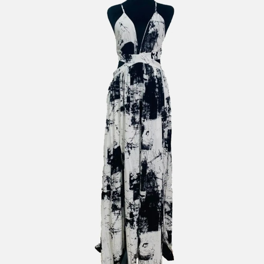 Dress Day Black & White Maxi Dress - Large